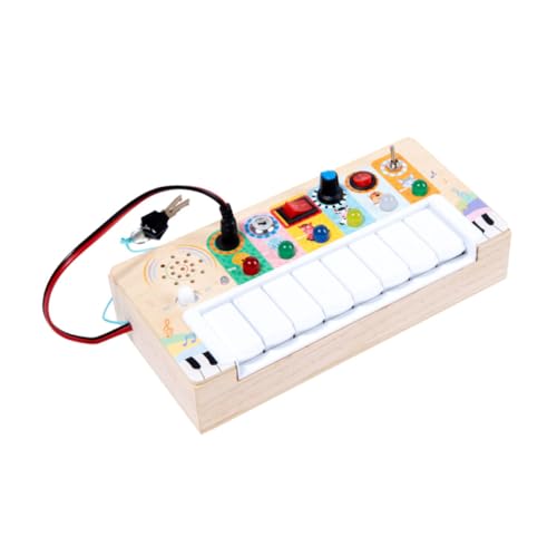 HANABASS Holz Musikinstrument für Tragbares Elektronisches mit LED Lichtern Fördert Musikinteresse und Kognitive Fähigkeiten für Kleinkinder und Vorschulkinder von HANABASS