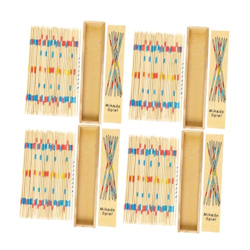 HANABASS Holz Pick Up Sticks für Teiliges Lernspielzeug Bunter Verpackung für Familienspiele Fördert Konzentration Motorische Fähigkeiten und Eltern Junge Mädchen Interaktion von HANABASS