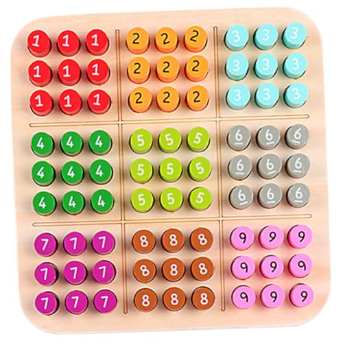 HANABASS Holz Sudoku Lernspielzeug Jahre Gedächtnistraining Intelligenzspiel Denkspiel Holzspielzeug Tragbar Logisches Denken Fördern Montessori von HANABASS