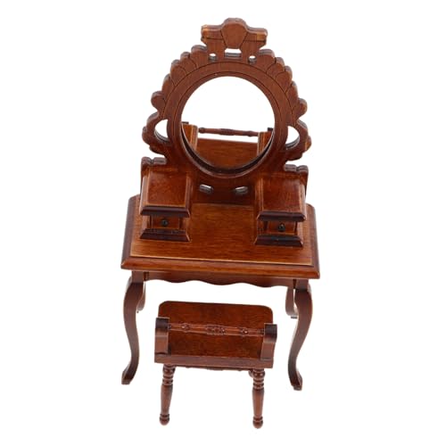 HANABASS Holz Vintage Stil mit Spiegel und Stauraum Robustes Puppenhaus Möbel für Kreative Kinderzimmerdekoration und Fantasievolles Spiel von HANABASS