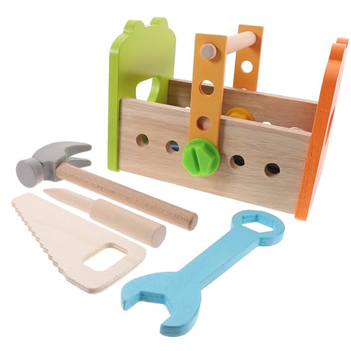 HANABASS Holz Werkzeugkasten Set Buntes Sicheres Montessori Teiliges Lernspielzeug mit Hammer Schraubenzieher Schrauben Muttern Pädagogisch für Kleinkinder und Vorschulkinder HANABASS Holz Werkzeugkasten Set Buntes Sicheres Montessori Teiliges Lernspielzeug mit Hammer Schraubenzieher Schrauben Muttern Pädagogisch für Kleinkinder und Vorschulkinder von HANABASS