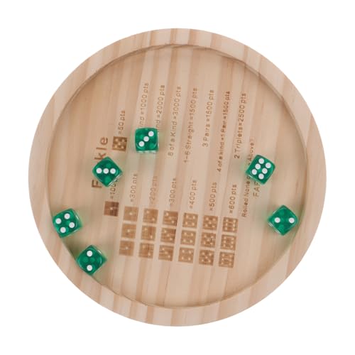 HANABASS Holz Würfeltablett mit Würfeln Robustes Tragbares Würfelbrett für Familien Farkle Spielabende Modernes Design für Zuhause und Unterwegs von HANABASS