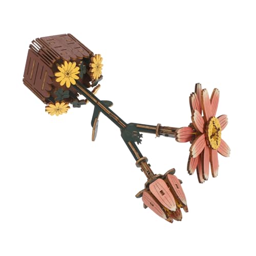 HANABASS Holzblumen Puzzle Bausatz Daisy DIY Kreatives Holz-Jigsaw-baukit für Blumen Dekorationen Geschenk Geburtstag Weihnachten von HANABASS