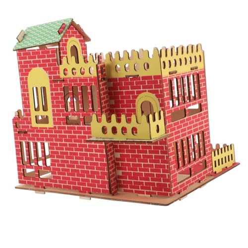 HANABASS Holzpuzzle Haus DIY Bausatz Handmontiertes Holzmodell für Pädagogisches Holzspielzeug Feinmotorik Logischem Denken und Räumlicher Vorstellungskraft von HANABASS