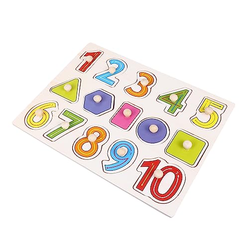 HANABASS Holzpuzzle für Kleinkinder aus Hochwertigem Holz Teiliges Lernspielzeug mit Zahlenmotiv Kreatives Jigsaw Puzzle für Jungen und Mädchen zur Frühkindlichen von HANABASS