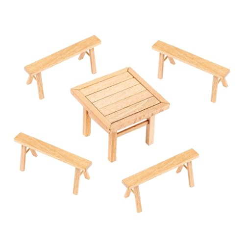 HANABASS Holzspielzeug DIY Miniatur Tisch Stühle Bausatz Lernspielzeug Kognition Eltern Junge Mädchen Interaktion Pädagogisch Sicher Glatt Oberfläche von HANABASS