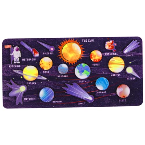 HANABASS Holzspielzeug Sonnensystem Puzzle mit Planeten Lernspielzeug für Form und Farbenerkennung Kreativität und Logischem Denken HANABASS Holzspielzeug Sonnensystem Puzzle mit Planeten Lernspielzeug für Form und Farbenerkennung Kreativität und Logischem Denken von HANABASS