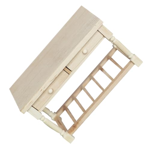 HANABASS Holztischmodell Heimdekoration Miniatur-schreibtischmodell Modern Dekorationen Miniaturen Möbel Klein Rustikal Dekorativ Mini-schreibtischdekoration Hölzern Beige von HANABASS
