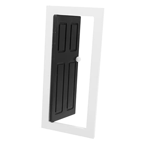 HANABASS Holztürmodell Puppenhaus Mini-haustürmodell Holzhandwerk Simulationstür Aus Holz Mini-hausschmuck Simulation Türmodell Dekoratives Puppentürmodell Miniaturtür Dark von HANABASS