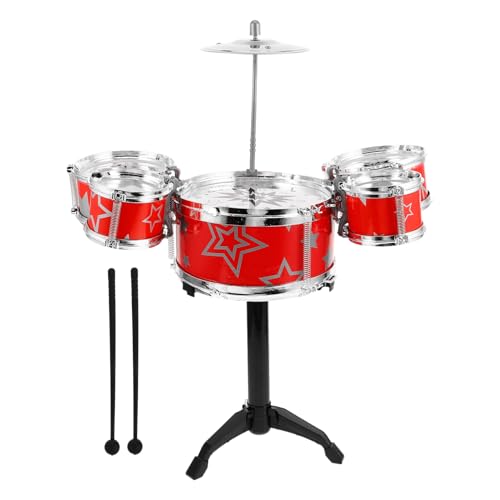 HANABASS Jazz Schlagzeug Set für Kleinkinder Mini Schlagzeug für Frühe Musikerziehung Sicheres und Realistisches Design für zu Weihnachten von HANABASS
