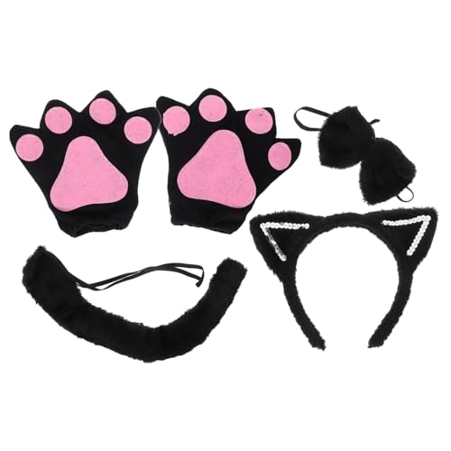 HANABASS Katzenohren Haarreif mit Kunstpelz Leichtes Cosplay accessoire für Halloween und Party Inklusive Schwarzer Handschuhe Weiches Plüschmaterial Tierkostüm Zubehör für Damen HANABASS Katzenohren Haarreif mit Kunstpelz Leichtes Cosplay accessoire für Halloween und Party Inklusive Schwarzer Handschuhe Weiches Plüschmaterial Tierkostüm Zubehör für Damen von HANABASS