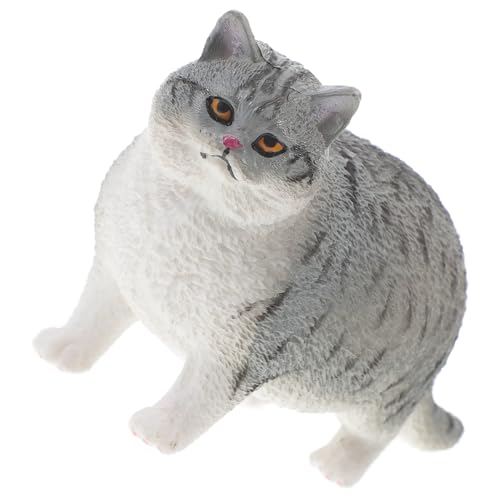 HANABASS Kleine Katzenfigur Aus Stabilem Süße Tischdekoration Für Katzenliebhaber Realistische Katzenstatue Für Freunde Für Innen von HANABASS