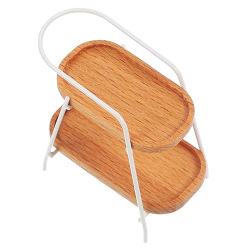 HANABASS Kleiner Aufbewahrungsständer kleines Regal Sachen Miniaturen Mini Regal winzig bücherregal Mini Steht für Display Puppenzubehör Mini-Blumenständer hölzern von HANABASS