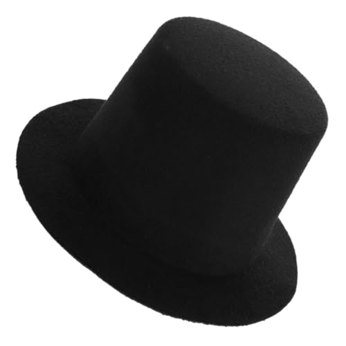 HANABASS Kleiner Puppenhut Schwarz DIY Handgemacht für Schneemann Basteln Plüschpuppe Zubehör Wiederverwendbarer Top Hut für Puppenkleidung und Haar Dekoration von HANABASS