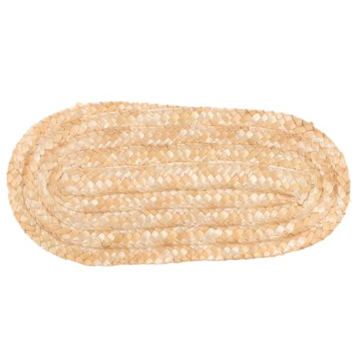 HANABASS Kleiner Strohhut für Puppen Miniatur Handgefertigter Flacher Strohbortenhut DIY Puppendekoration Haltbarer Puppenhut für Puppenhaus und Bastelprojekte von HANABASS