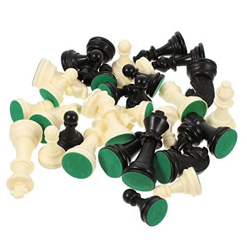 HANABASS Kunststoff Schachfiguren Ersatzset Langlebige Stabile Schachspiel Figuren ohne Schachbrett Geeignet für Internationale Schachspiele Robust und Verschleißfest für Ersatz Fehlender von HANABASS