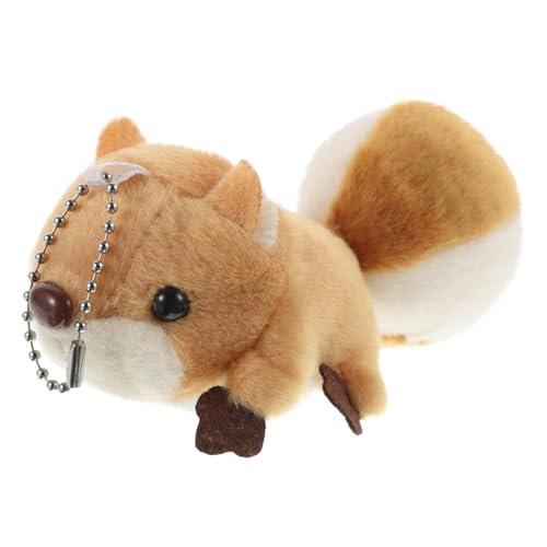 HANABASS Kuscheliger Kleiner Eichhörnchen Schlüsselanhänger Weiches Plüsch Tierchen als Taschenanhänger Dekoration für Rucksäcke und Kleidung Perfektes für Freunde und Familie von HANABASS