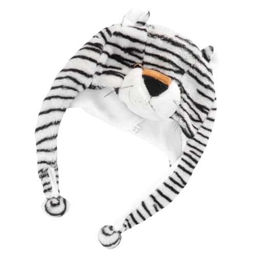 HANABASS Kuscheliger Tiermütze Plüsch Wintermütze mit Ohrenschutz Warmes Kostüm Accessoire für Auftritte und Alltag Schwarz Weißer Tiger HANABASS Kuscheliger Tiermütze Plüsch Wintermütze mit Ohrenschutz Warmes Kostüm Accessoire für Auftritte und Alltag Schwarz Weißer Tiger von HANABASS
