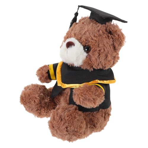 HANABASS Kuscheltier Abschlussbär mit Doktorhut Plüschbär für Graduierung Niedliches für Abschlussfeiern Dekoration für Zuhause und Partys Gemütlich und Anschmiegsam von HANABASS