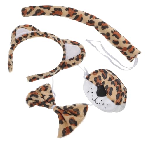 HANABASS Leoparden Kostüm Set Teiliges Zubehör mit Leopardenohren Haarreif Nasenmaske Fliege und für Tierkostüm Karneval Zoo Dschungel Cosplay Party HANABASS Leoparden Kostüm Set Teiliges Zubehör mit Leopardenohren Haarreif Nasenmaske Fliege und für Tierkostüm Karneval Zoo Dschungel Cosplay Party von HANABASS
