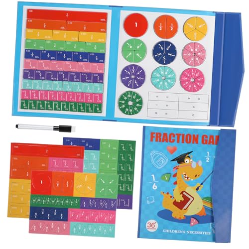 HANABASS Lernplatte Magnetic Score Bruchmanipulative Bruchstreifen Magnetische Mathematische Manipulationen Magnetische Bruchkreise Bruchkacheln Bruchbalken Papier von HANABASS