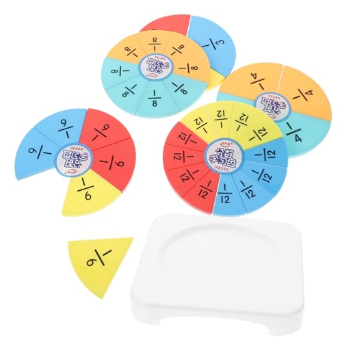HANABASS Kreatives Bruchkreis Puzzle Für Grundschule Lehrreiches Mathematikspielzeug Aus Kunststoff Und Papier Farblich Gemischte Bruchkreise Für Bruchrechnen Und Grundschule von HANABASS