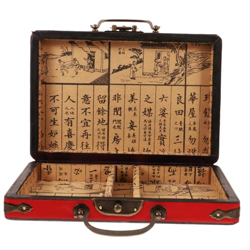 HANABASS Mahjong Aufbewahrungsbox Holzbox mit Klappdeckel Handgriff Rechteckige Mahjong Spielstein Organizer Geschenkverpackung Robust und Langlebig für Zubehör HANABASS Mahjong Aufbewahrungsbox Holzbox mit Klappdeckel Handgriff Rechteckige Mahjong Spielstein Organizer Geschenkverpackung Robust und Langlebig für Zubehör von HANABASS