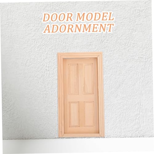 HANABASS Maßstab DIY Puppenhaus Tür aus Holz Realistische Miniatur Haus Dekoration Robustes Holzmaterial Geeignet für Puppenhaus Schlafzimmer Küche Zubehör von HANABASS