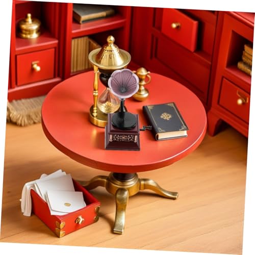 HANABASS Maßstab Vintage Grammophon Modell Leichter Tragbarer Retro Plattenspieler Puppenhaus Zubehör für Nostalgische Dekoration Miniatur Hausmöbel HANABASS Maßstab Vintage Grammophon Modell Leichter Tragbarer Retro Plattenspieler Puppenhaus Zubehör für Nostalgische Dekoration Miniatur Hausmöbel von HANABASS