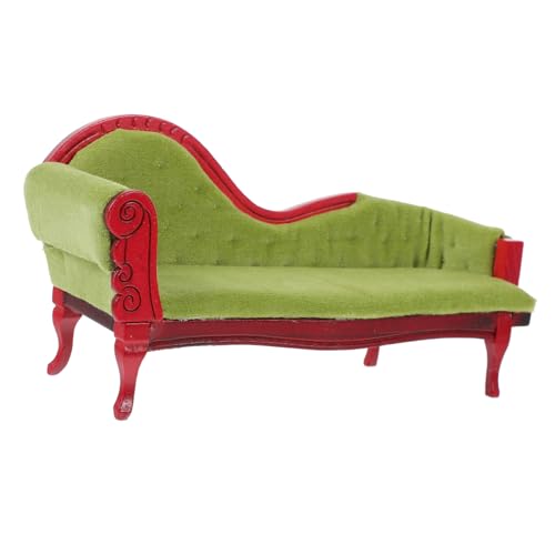 HANABASS Maßstab Vintage Mini Sofa Modell aus Dichtem und Dekoratives Tiny Couch Möbel für Puppenhaus Kinderzimmer Fotorequisiten Langlebig und Detailreich von HANABASS
