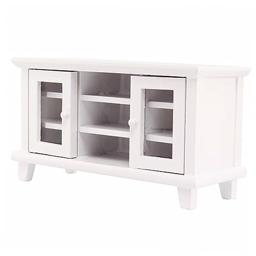 HANABASS Maßstab Weiß Puppenhaus Möbel Wohnzimmer Zubehör Robustes Holzmaterial Realistisches Design für Puppenhaus Wohnzimmer Dekoration von HANABASS