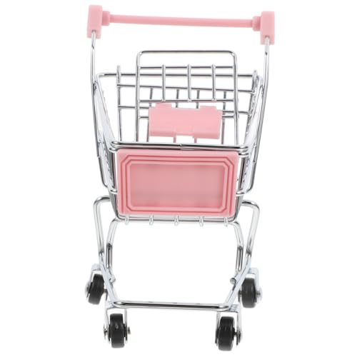 HANABASS Mini Einkaufswagen für Realistisches Kleiner Handwagen aus Miniatur Supermarkt Wagen für Puppenhaus Dekoration und Kreative Spielmöglichkeiten von HANABASS