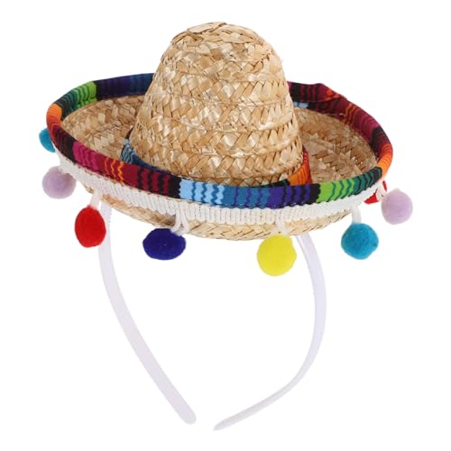HANABASS Mini Mexikanische Sombrero Hüte für Leichte Bunte Partyhüte für Fiesta Feiern für Geburtstagsdekoration und Karneval Spaß Stirnband von HANABASS