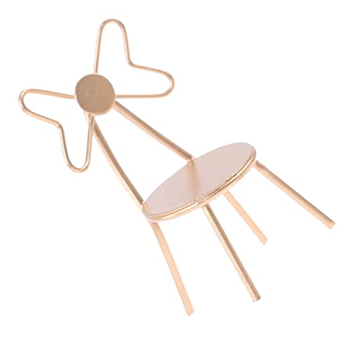 HANABASS Mini-Möbelmodell Puppe Miniaturen Mini- -Hausdekorationen Mini-Stühle Miniaturverzierung Miniaturhausmöbel Mini-Schlafzimmermöbel Mini-Zubehör Metall Golden von HANABASS