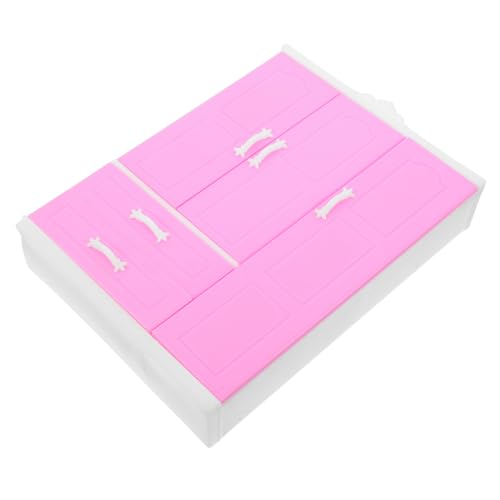HANABASS Puppenhaus-kleiderschrank Mit Kleiderbügel Miniatur-schlafzimmermöbel Babyspielzeug-aufbewahrung Puppenschrank Spielzimmer-dekor Puppenmöbel-kommode Rollenspielspielzeug von HANABASS