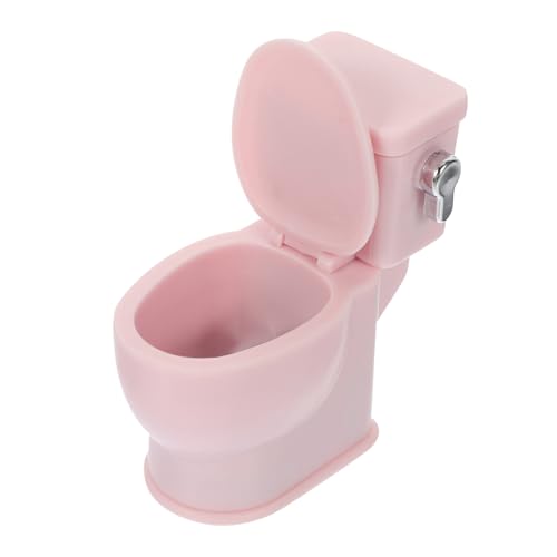 HANABASS Mini -Toilettensitz Bad klein Zubehör Kind für Puppenhausmöbel Miniatur Puppenhaus-Spültoiletten Mini-Töpfchen Tu so, als würdest du Toilette Plastik Rosa von HANABASS