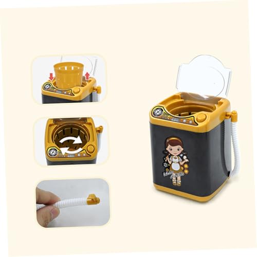 HANABASS Mini Waschmaschine Waschmaschine Spielgerät Miniatur Waschgerät für Mädchen ohne Batterie Schwarze Mini Haushaltsgeräte Realistisches Wasser Simulieren von HANABASS