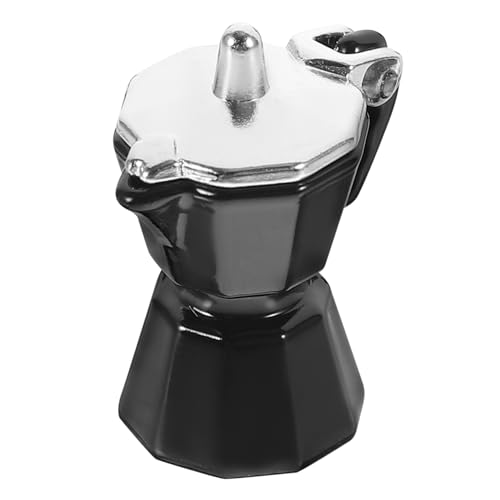 HANABASS Mini-kaffeekanne Zubehör Szene Machen Kaffeemaschine Puppe Miniatur Mokka Klein Wasserkocher Espresso -kaffeekanne Lebensechte Kaffeekanne Schwarz Legierung von HANABASS