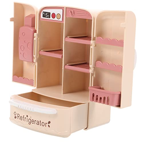 HANABASS Mini-kühlschrank-Modell Mini-hauskühlschrank Minikühlschrank Zum Basteln Miniatur-Dinge Miniaturen Zum Basteln Küchenminiaturen Mini Möbel Beige Abs von HANABASS