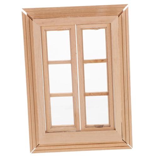 HANABASS Mini-möbelmodell Zubehör Puppe Miniatur Mini-fenstermodell Mini Möbel Mini House Decor Winzige Fensterdekoration Mini-Dekoration Mini-hausschmuck Mini -hausmöbel Hölzern von HANABASS