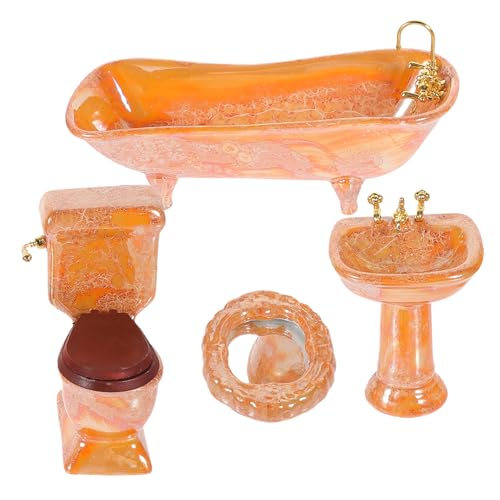 HANABASS Miniatur Badezimmermöbel aus Keramik Teilig Handgefertigte Puppenhaus Deko Realistische Badewanne und Toilette Miniatur Badaccessoires für Kreative Puppenhausgestaltung HANABASS Miniatur Badezimmermöbel aus Keramik Teilig Handgefertigte Puppenhaus Deko Realistische Badewanne und Toilette Miniatur Badaccessoires für Kreative Puppenhausgestaltung von HANABASS