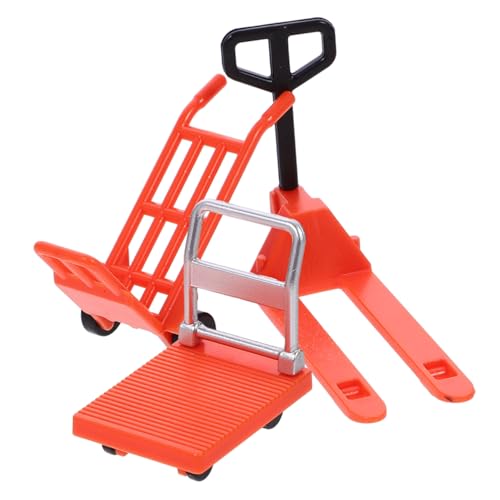 HANABASS Miniatur Baustellen Kleinem Gabelstapler Plattformwagen und Handrolle aus Leichtem Kindgerecht Fördert Kreativität und Feinmotorik Geschenk für Jungen von HANABASS