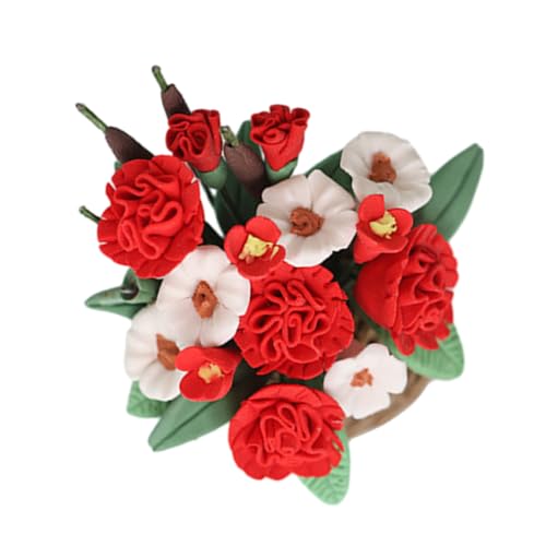 HANABASS Miniatur Blumenvase für Puppenhaus Dekorative Kleine Topfpflanze Realistische Miniaturblume für DIY Puppenhaus und Spielzeughaus Vielseitige Raumdekoration und Foto Requisiten von HANABASS