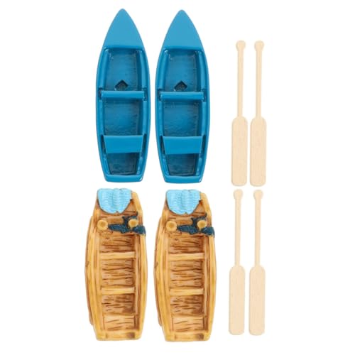 HANABASS Miniatur Boot Deko aus Resin mit Ruder Strand Puppenhaus Schmuck Micro Landschaft Deko für DIY Zimmer und Garten Kompakt Leicht Vielseitig Einsetzbar von HANABASS