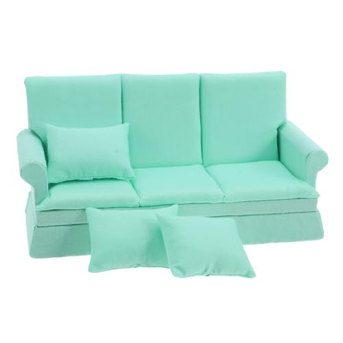 HANABASS Miniatur Couch in Wasserblau Langlebige Wohnzimmermöbel für Puppenhaus Dekoration und Kreative Modelllandschaften von HANABASS