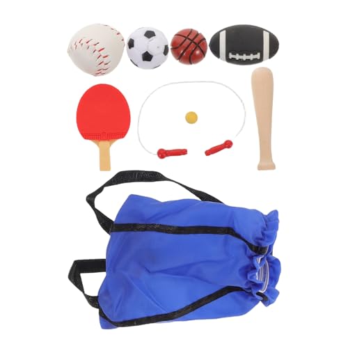 HANABASS Miniatur Dollhouse Sportausrüstung Set Mini Basketball Fußball Springseil Realistisches Mini Sport Equipment für Puppen Tragbar Robust Detailliert Für Puppenhaus Dekoration und von HANABASS