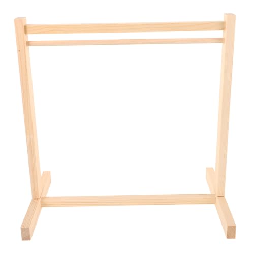 HANABASS Miniatur Holz Kleiderständer für Puppenkleidung Einzelstock Langlebiger Aufbewahrungsständer für Puppenzubehör Elegantes Design für Puppenhaus und Kleine Garderobe von HANABASS