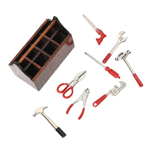HANABASS Miniatur Holz Werkzeugkasten mit Realistische Puppenhaus Zubehör DIY Bausatz für Leicht und Sicher als für Kreativität und Handfertigkeit HANABASS Miniatur Holz Werkzeugkasten mit Realistische Puppenhaus Zubehör DIY Bausatz für Leicht und Sicher als für Kreativität und Handfertigkeit von HANABASS