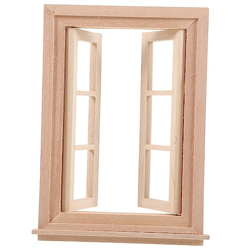HANABASS Miniatur Holzfensterrahmen Teiliges Stabiles Puppenhaus Zubehör Handgefertigte Mini Fenster für Puppenhaus Dekoration und Miniaturmöbel für Bastelprojekte und Gestaltung von HANABASS