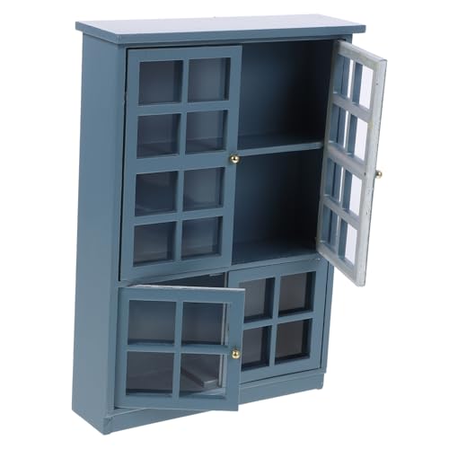 HANABASS Miniatur Holzschrank Puppenhaus Möbel Modell Kleines Modernes Küchenmöbel mit Vier Türen Langlebiges Dekoratives Miniatur Möbelstück Geeignet für DIY Puppenhaus und Kreative von HANABASS